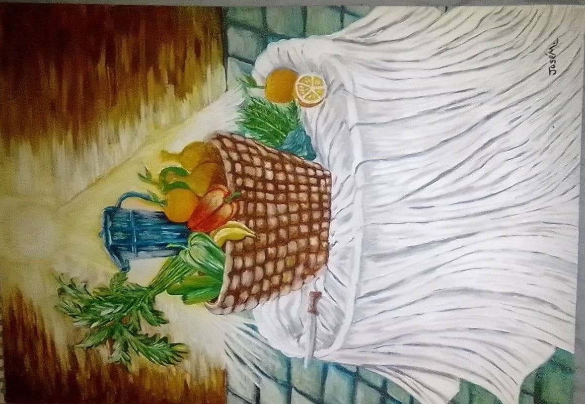 Bodegón de legumbres y frutas