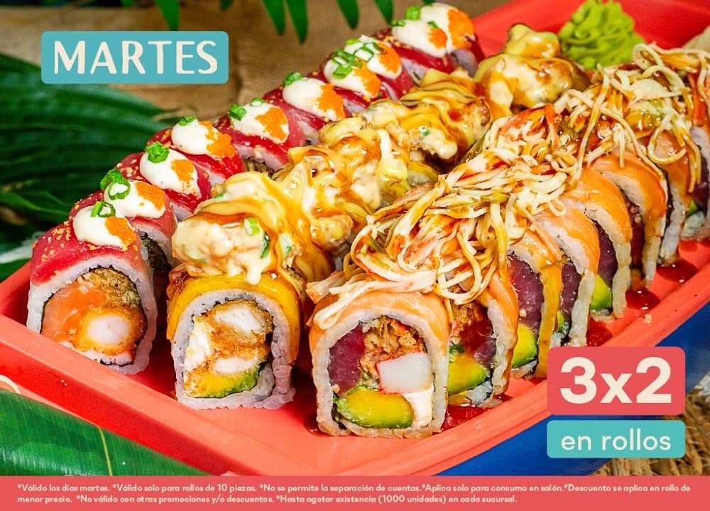 Martes: 3x2 en Rollos
