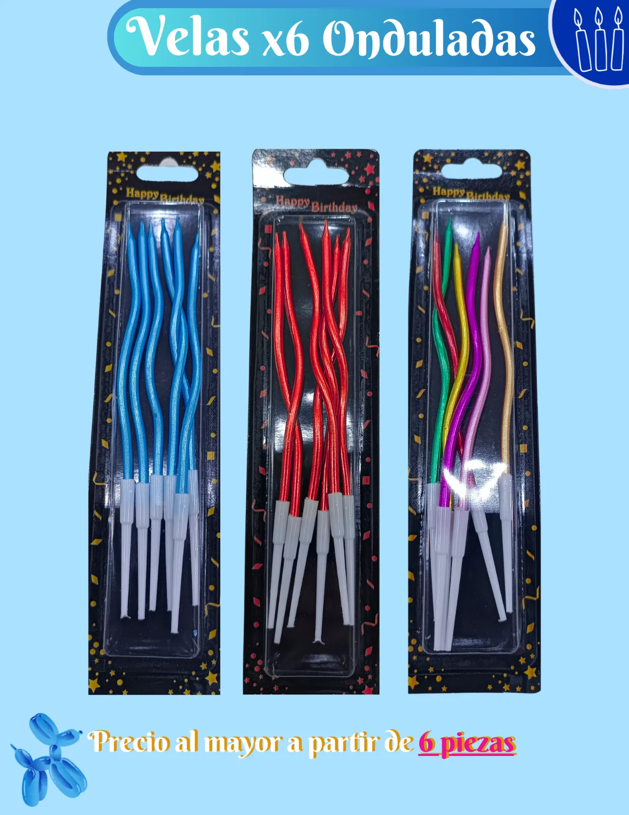 VELAS X6 ONDULADAS