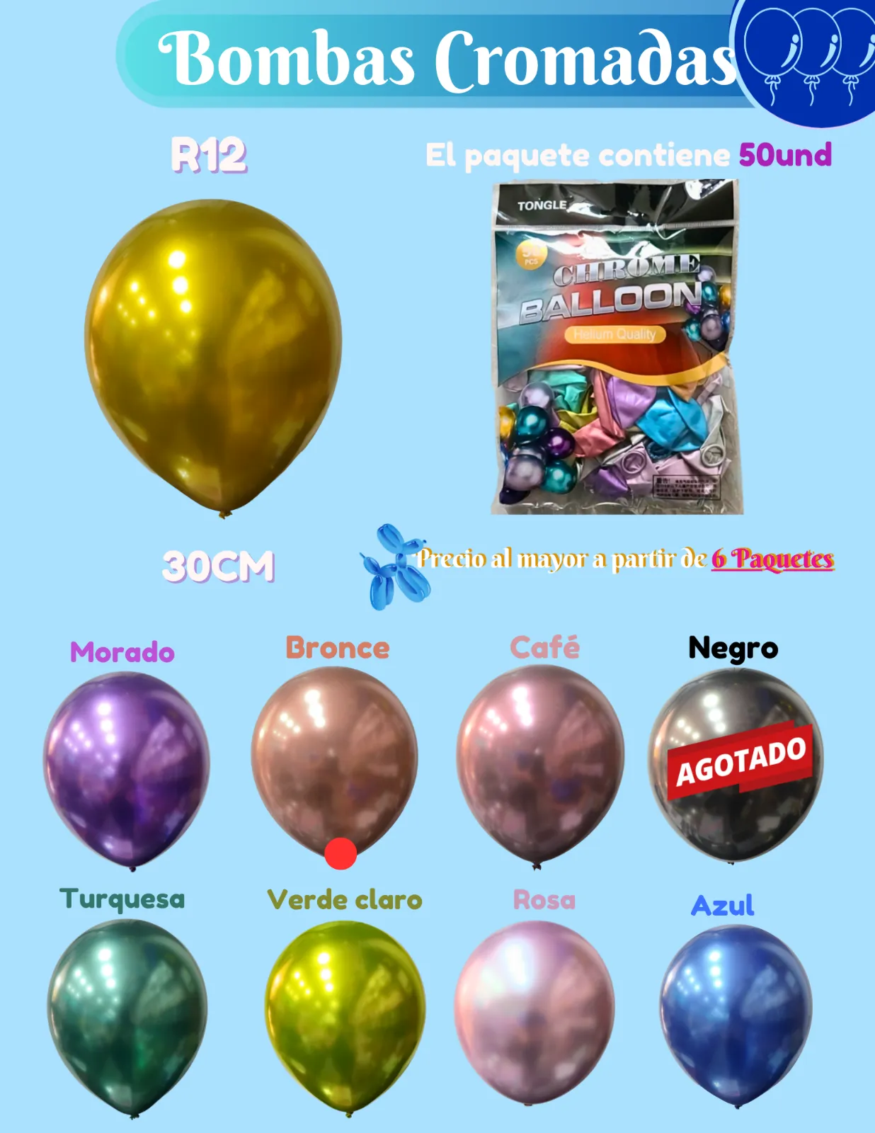 BOMBAS CROMADAS R12 X50