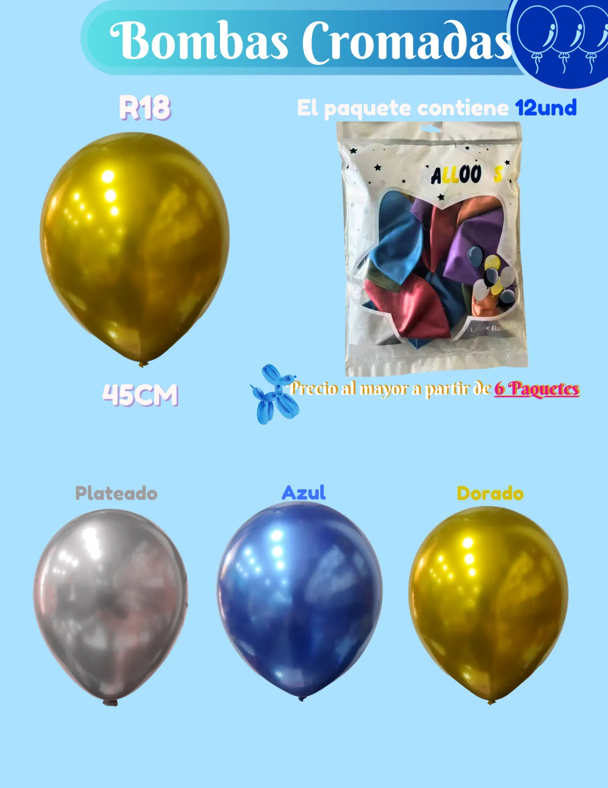 BOMBAS CROMADAS R18 X12