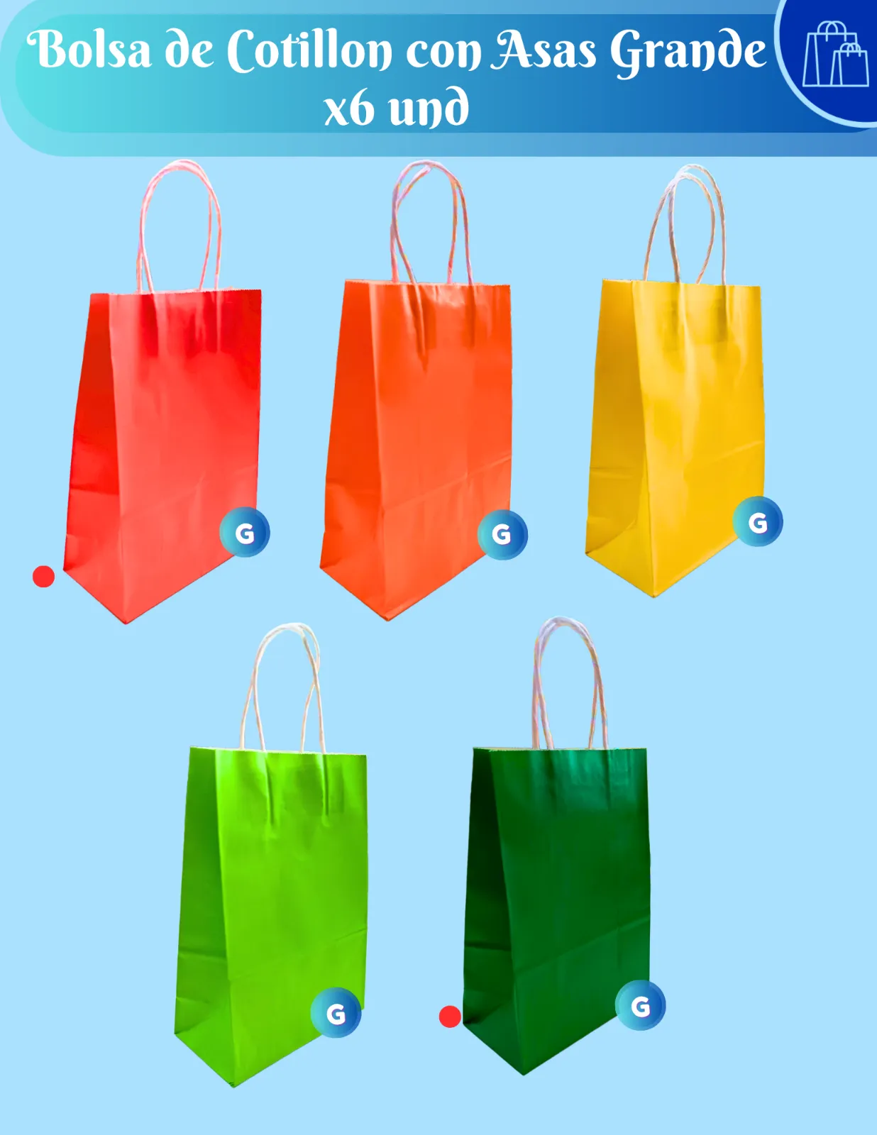 BOLSAS DE COTILLON CON ASAS (G) X6