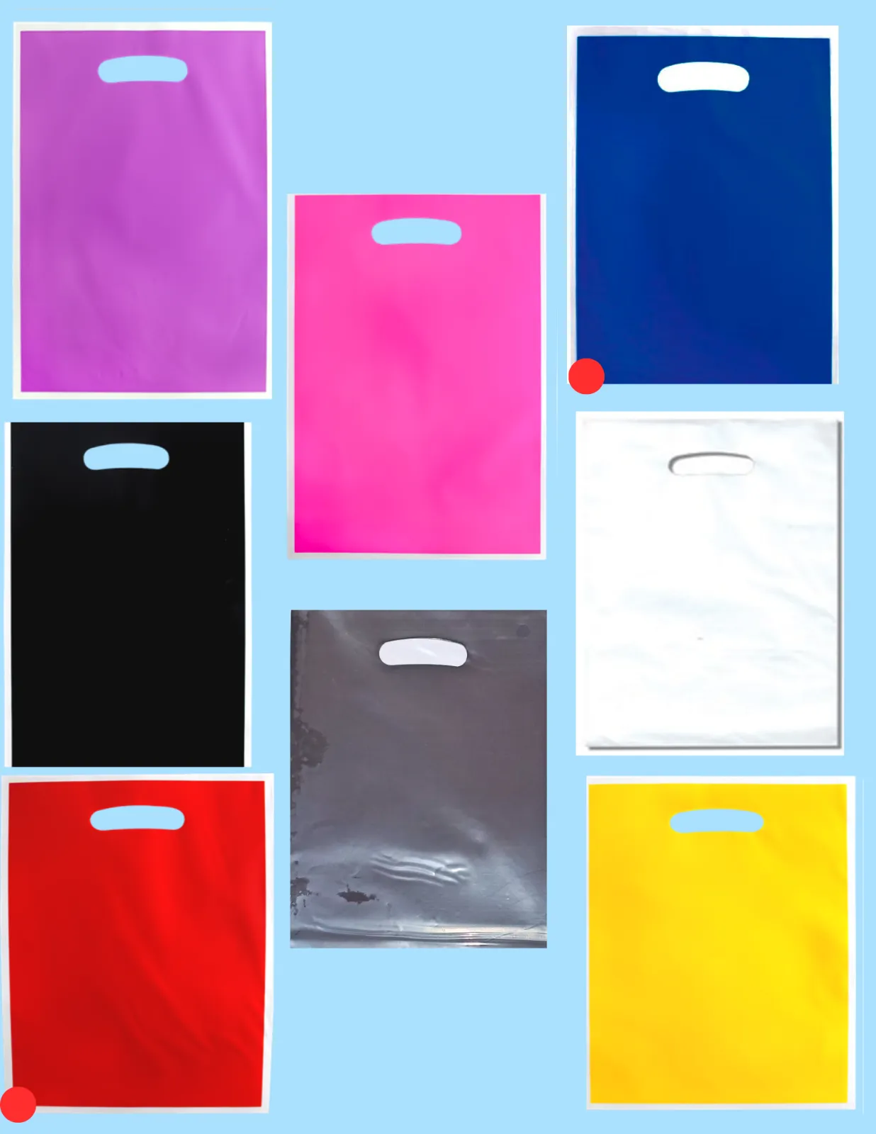 BOLSAS DE COTILLON PLASTICAS UNICOLORES