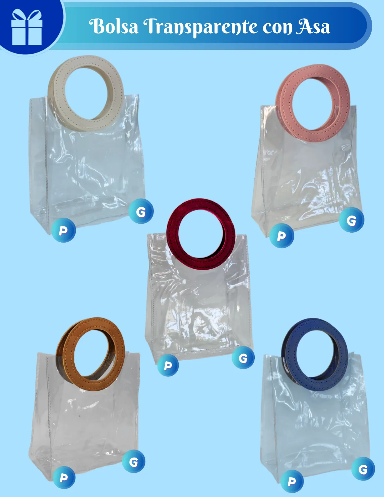 BOLSAS TRANSPARENTES CON ASAS CIRCULAR