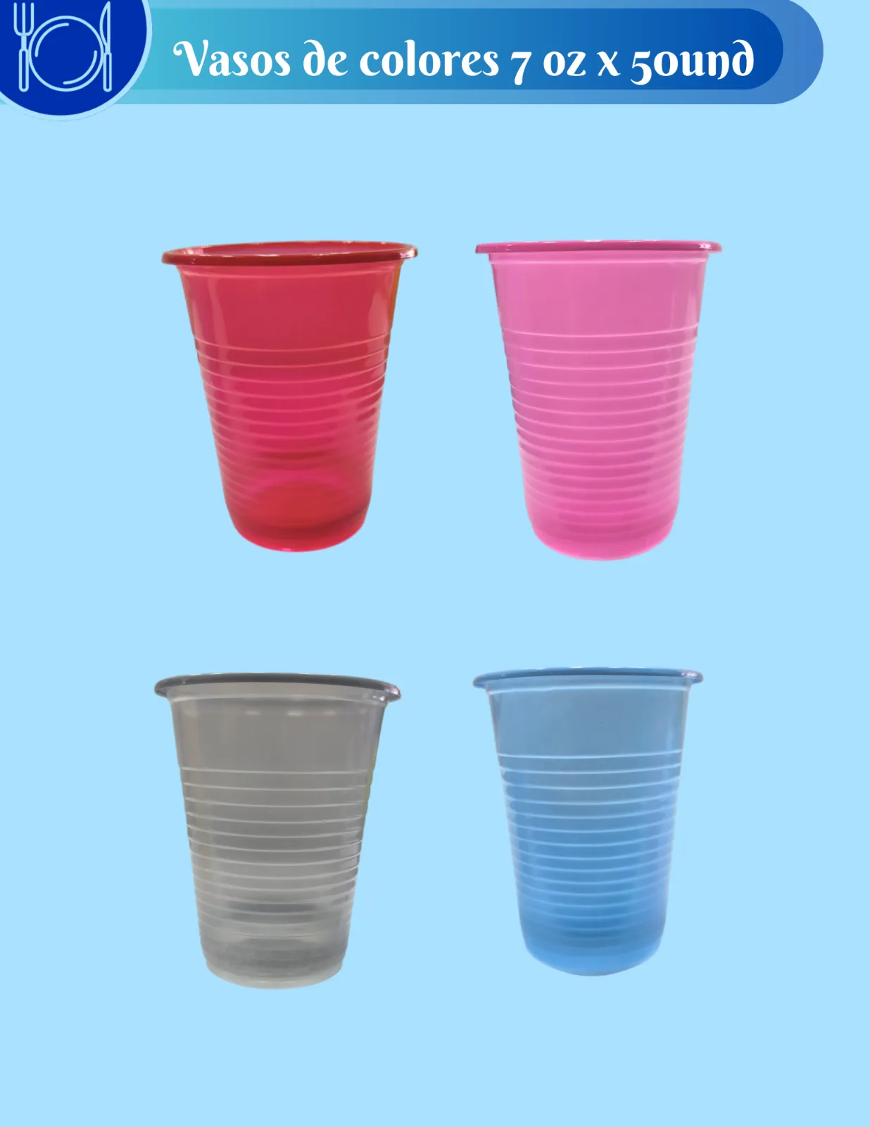 VASO DE COLORES X50 UND
