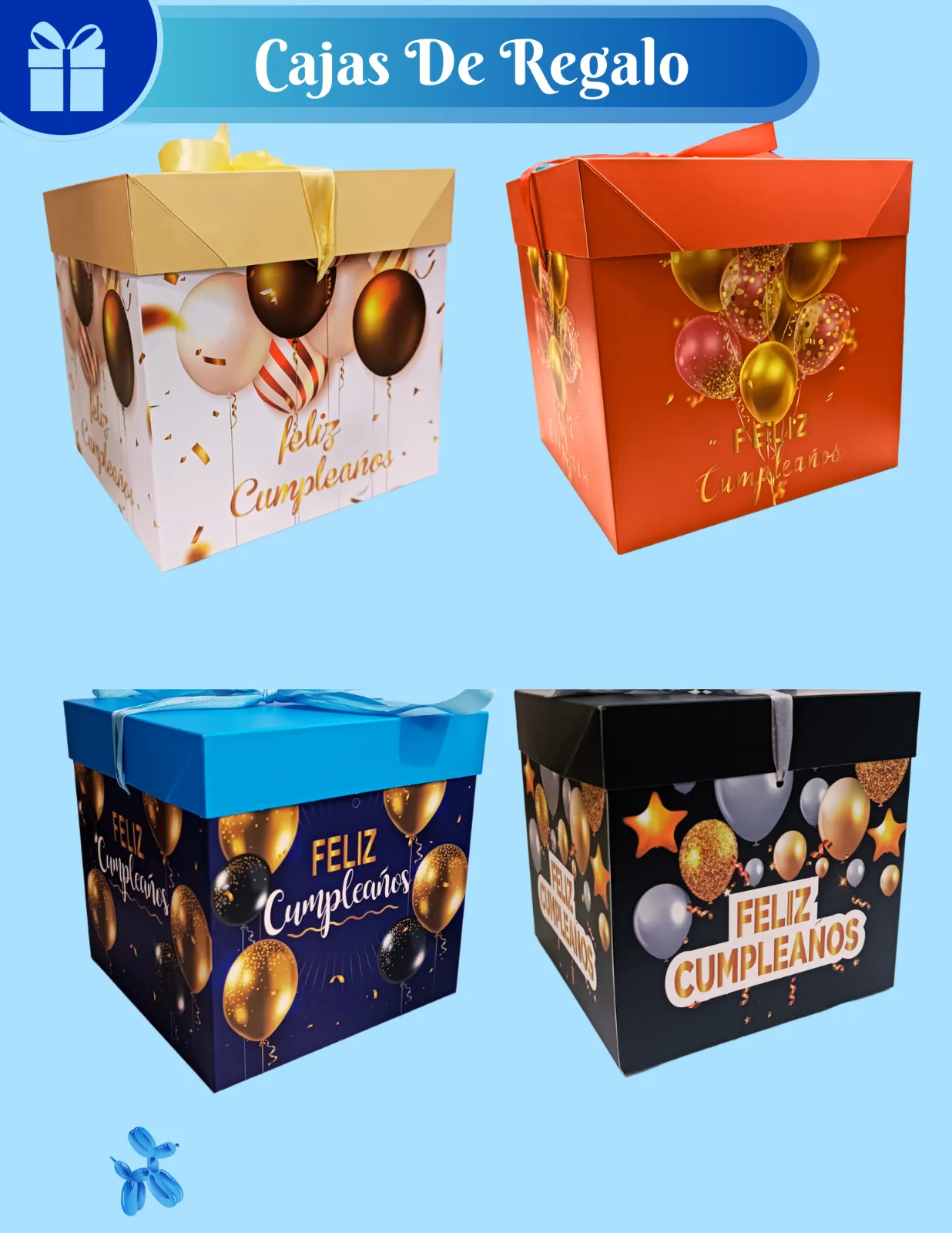 CAJAS DE REGALO ESTAMPADAS FELIZ CUMPLEAÑOS JJCCJ001