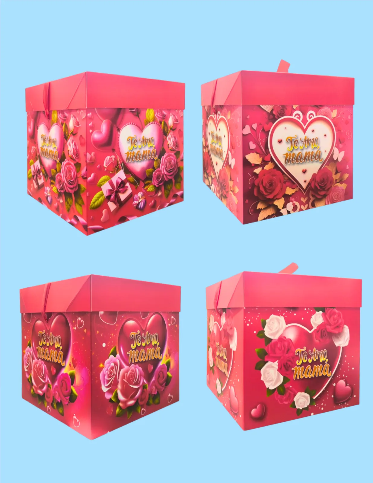 CAJAS DE REGALO ESTAMPADAS FELIZ DIA MAMÀ