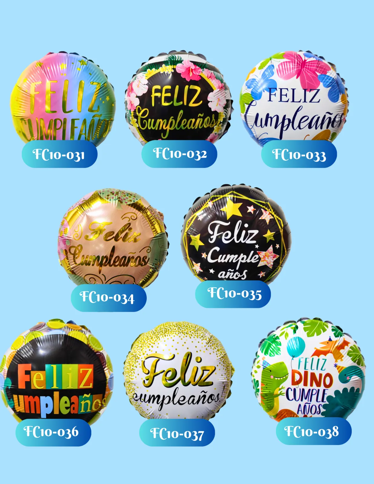 GLOBOS 10" FELIZ CUMPLEAÑOS PT2