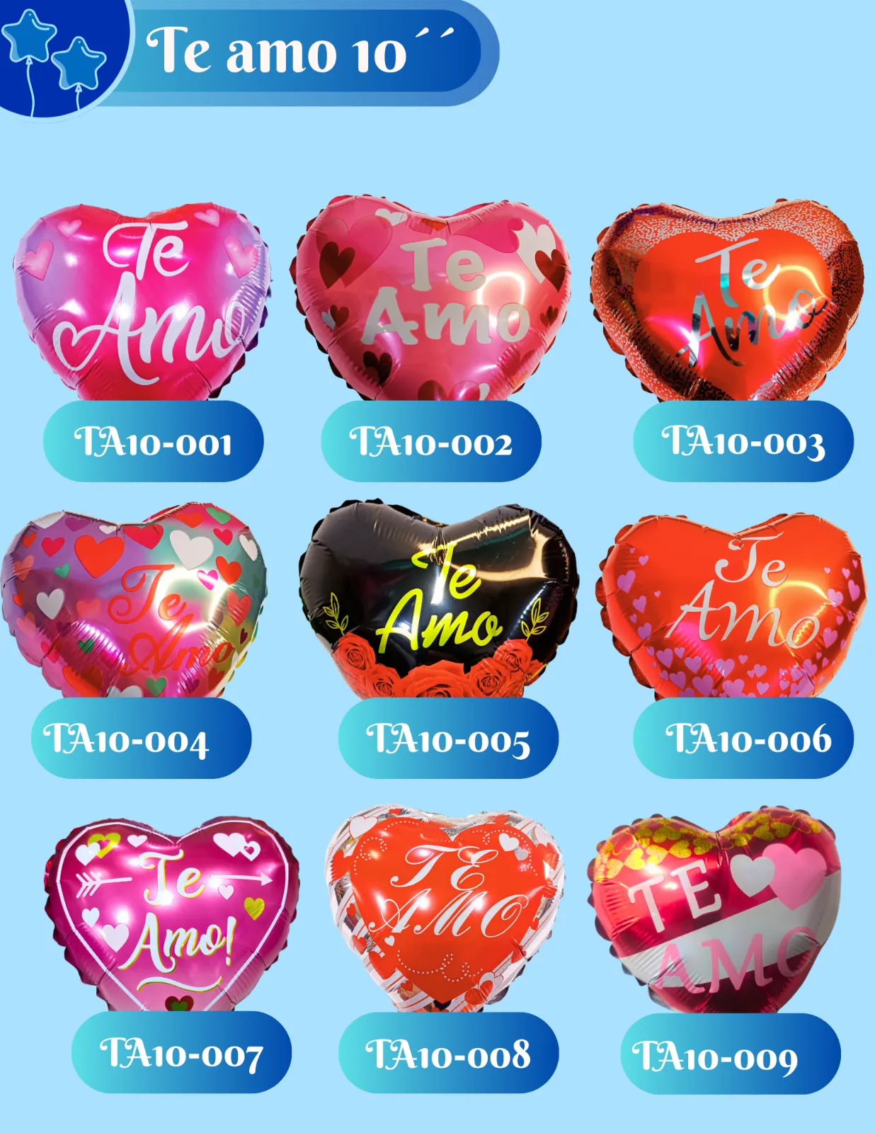 GLOBOS 10" TE AMO