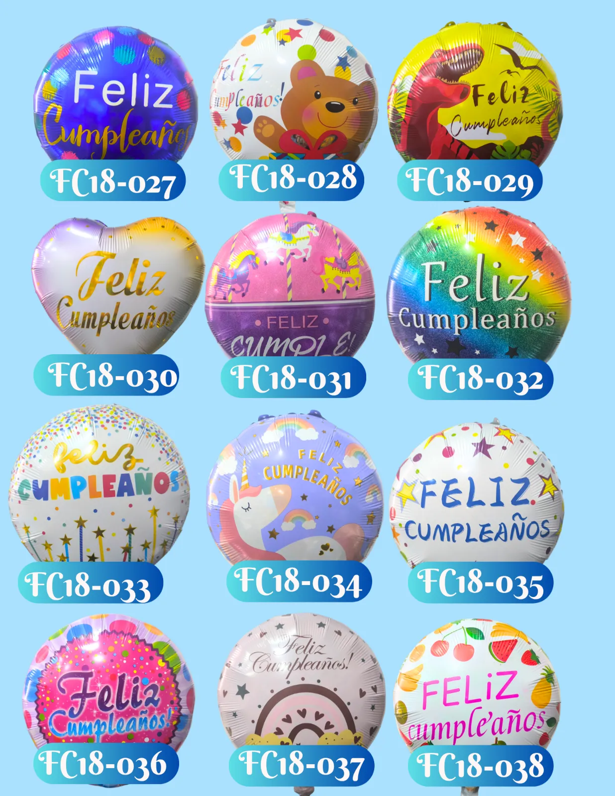GLOBOS 18" FELIZ CUMPLEAÑOS PT2