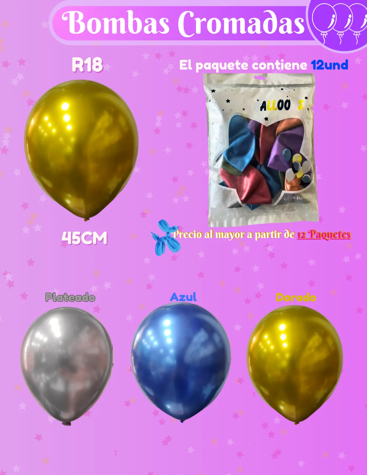 BOMBAS CROMADAS R18 X12