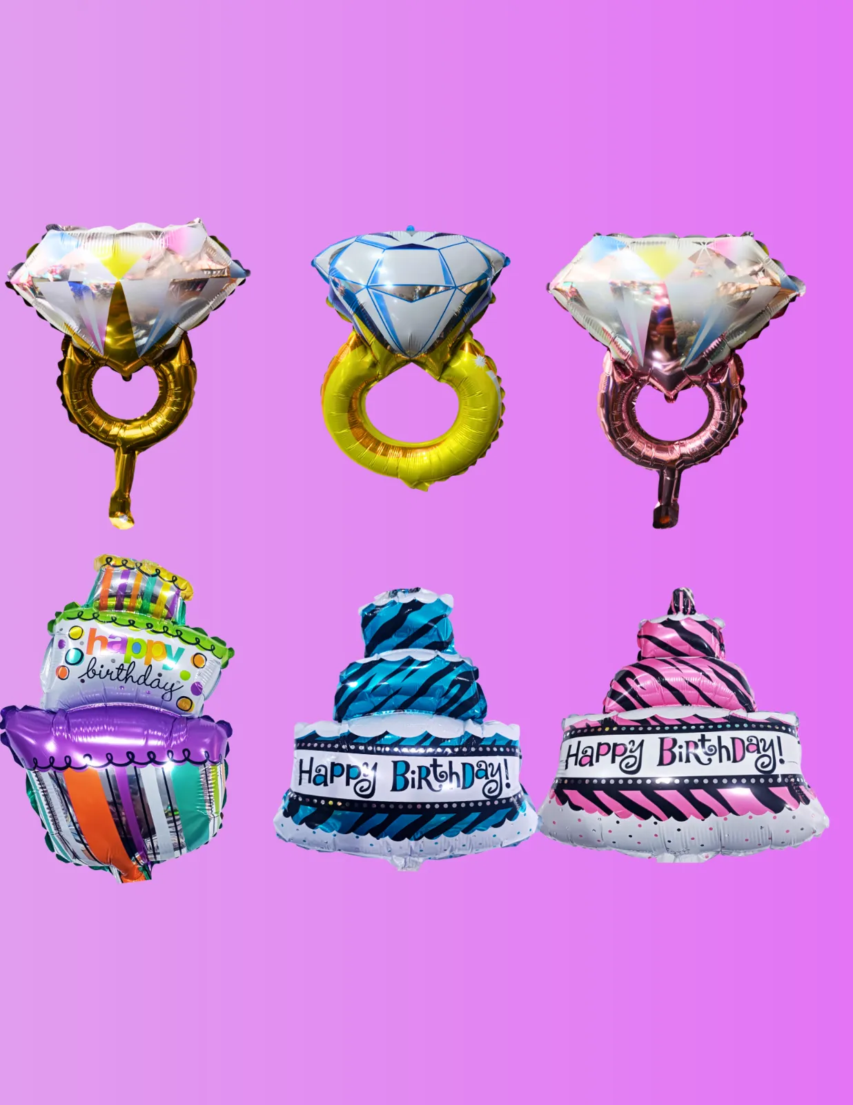 GLOBOS 14" ANILLOS Y TORTAS