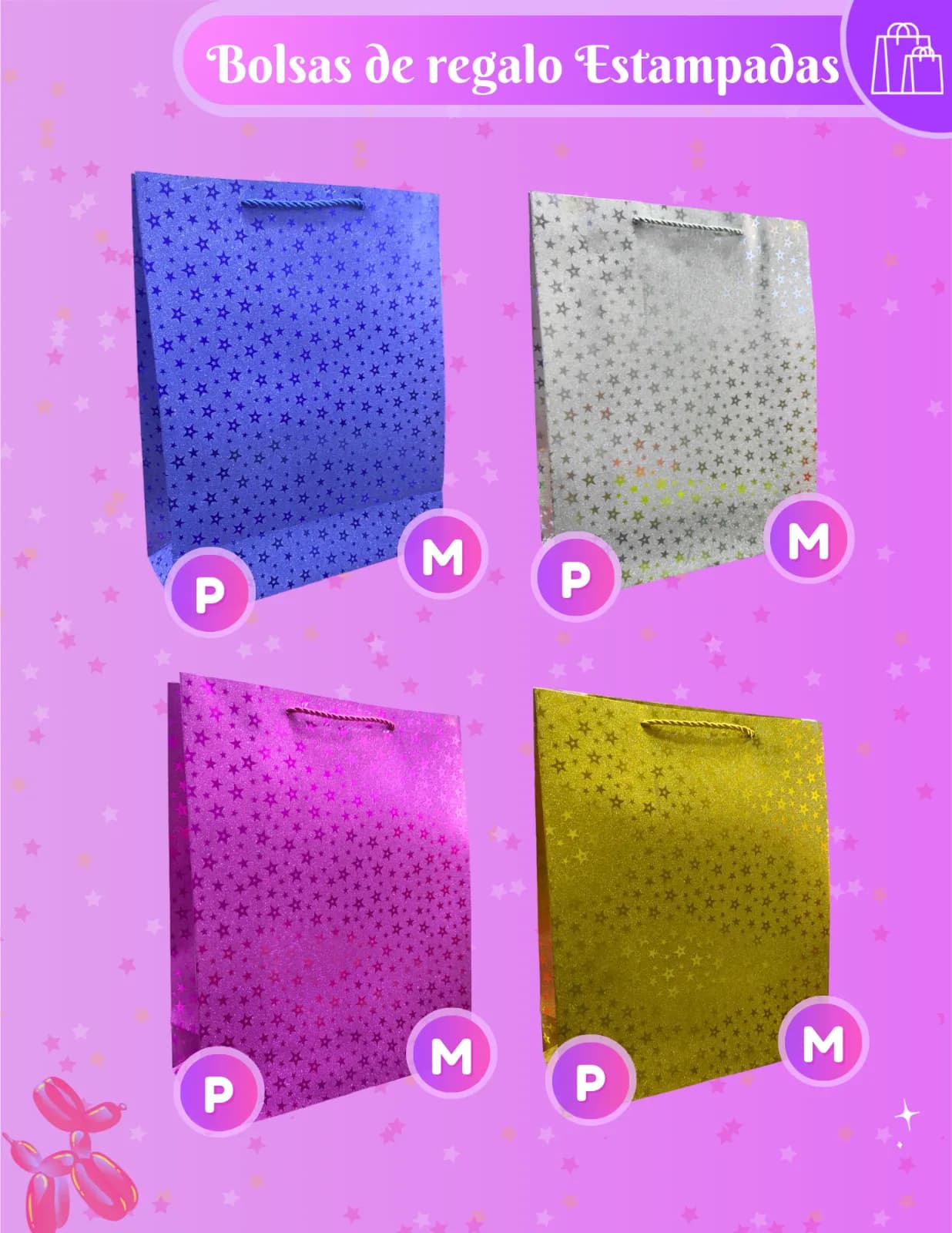 BOLSAS DE REGALO ESTAMPADO UNICOLOR