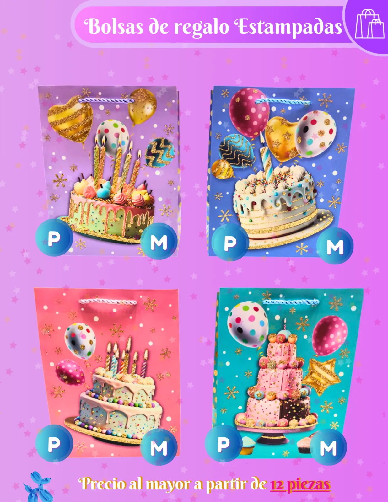 BOLSAS DE REGALO FELIZ CUMPLEAÑOS JJCBR002