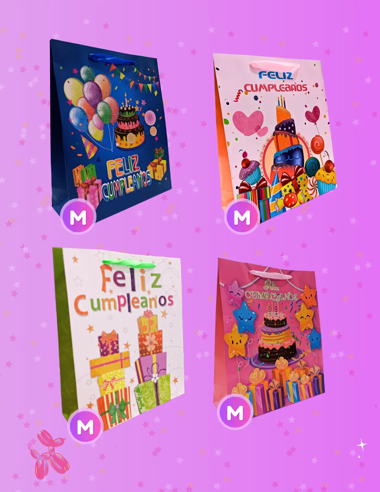 BOLSAS DE REGALO FELIZ CUMPLEAÑOS JJCBR003