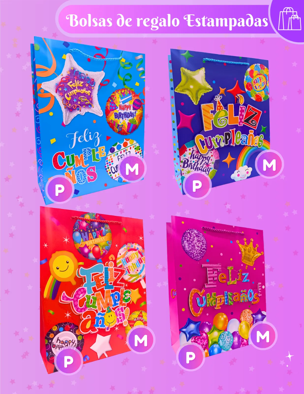BOLSAS DE REGALO FELIZ CUMPLEAÑOS JJCBR006