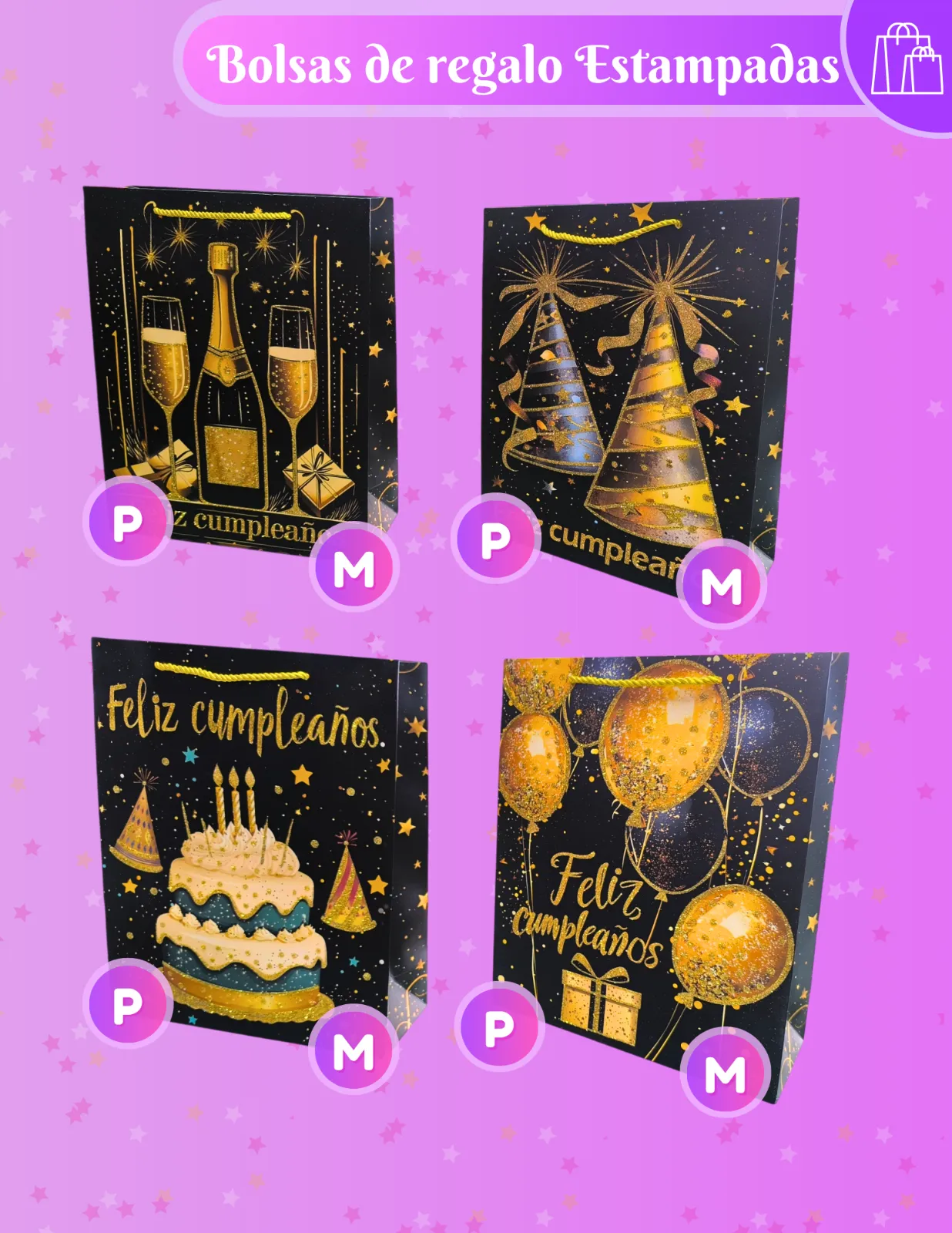 BOLSAS DE REGALO FELIZ CUMPLEAÑOS JJCBR008