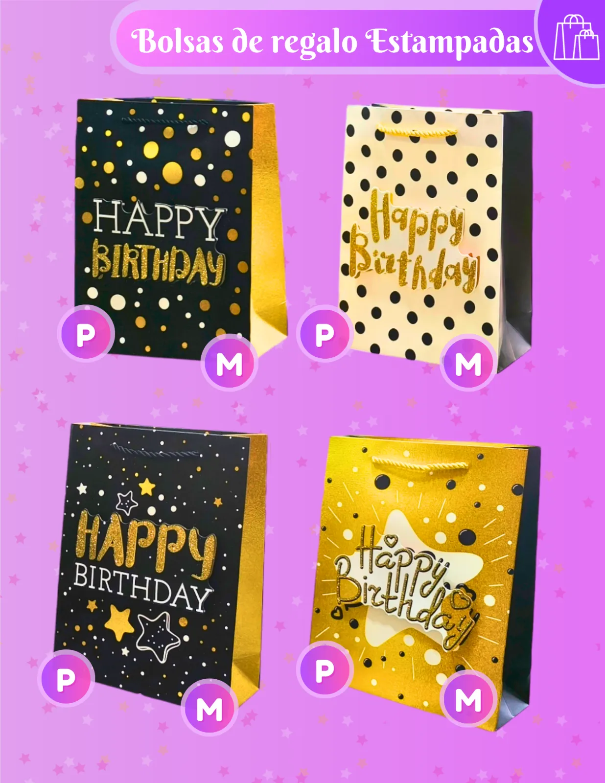BOLSAS DE REGALO FELIZ CUMPLEAÑOS JJCBR009