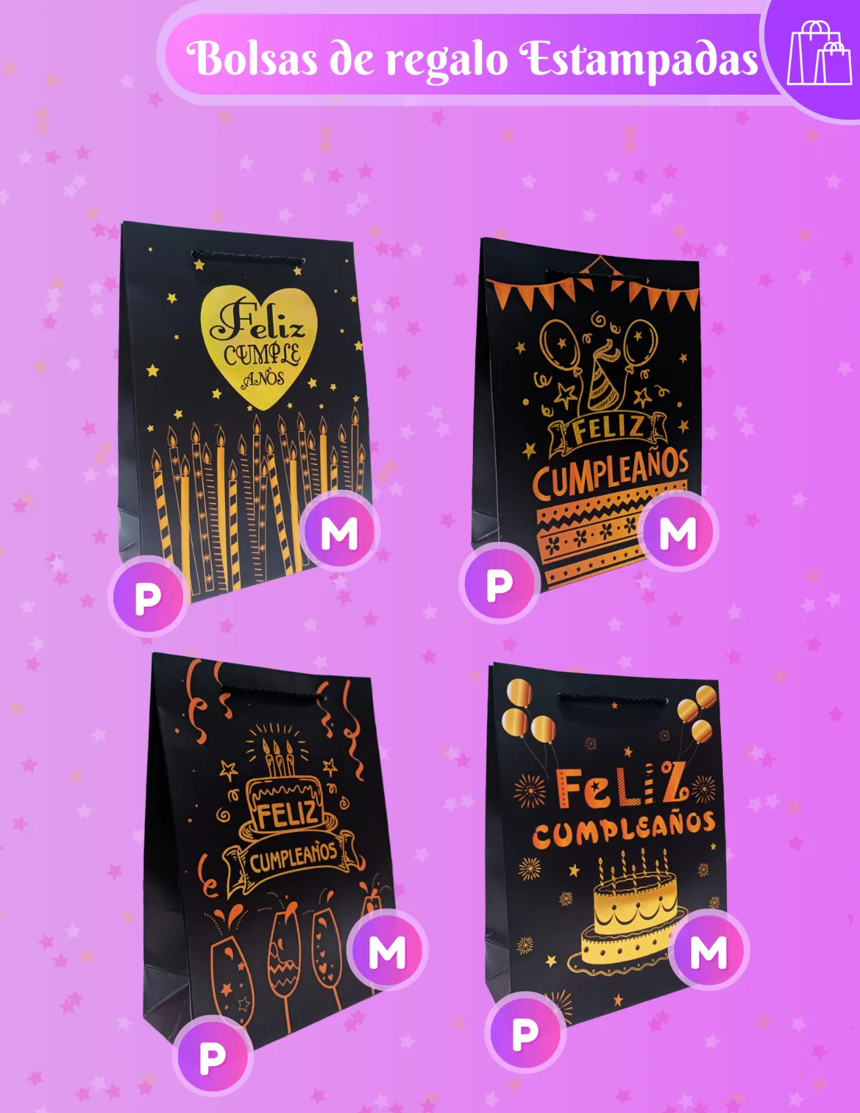 BOLSAS DE REGALO FELIZ CUMPLEAÑOS JJCBR010