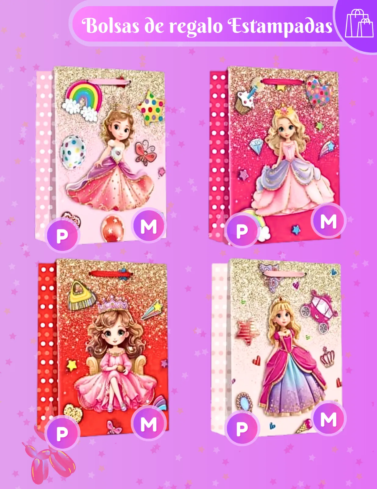 BOLSAS DE REGALO PRINCESAS JJCBR001