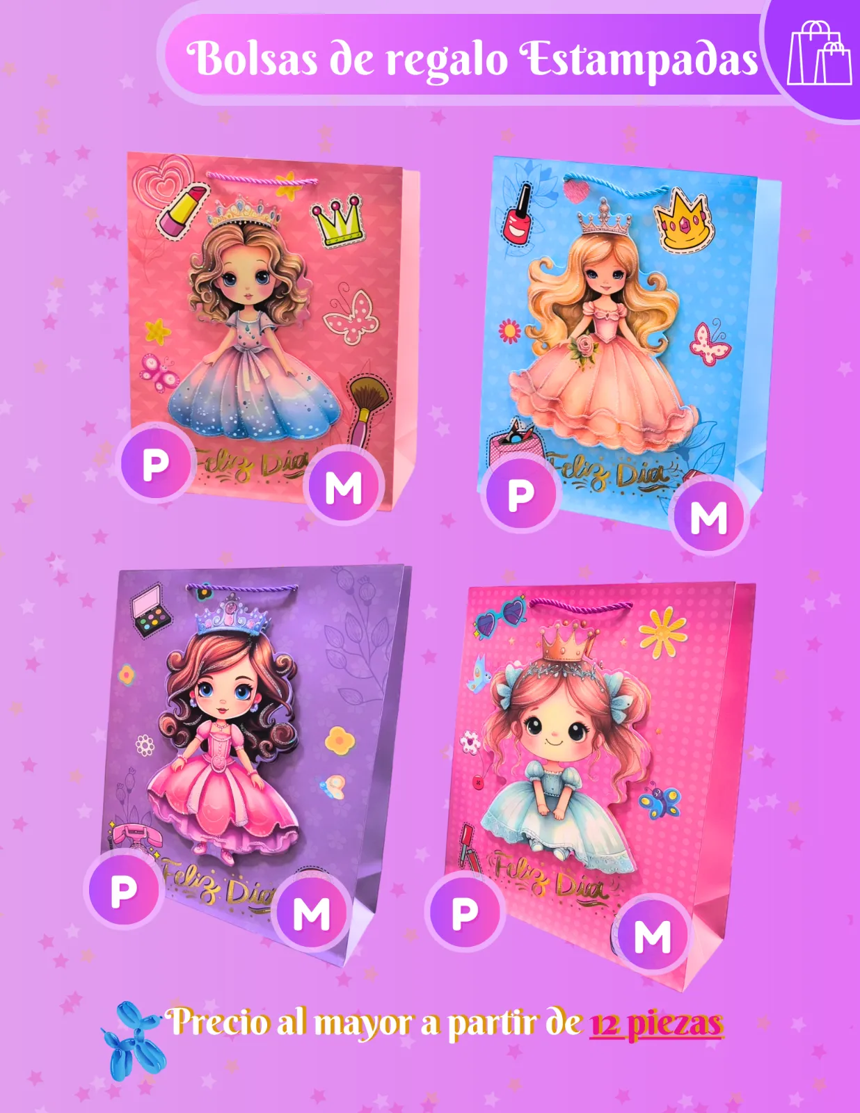 BOLSAS DE REGALO PRINCESAS JJCBR002