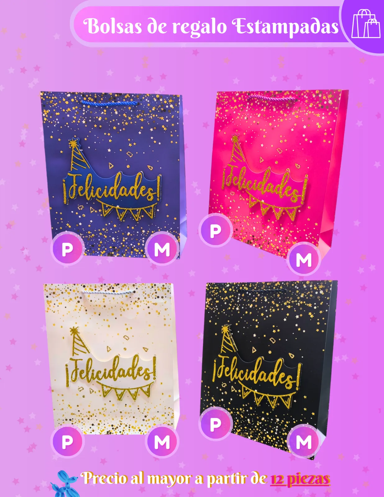 BOLSAS DE REGALO FELICIDADES JJCBR001