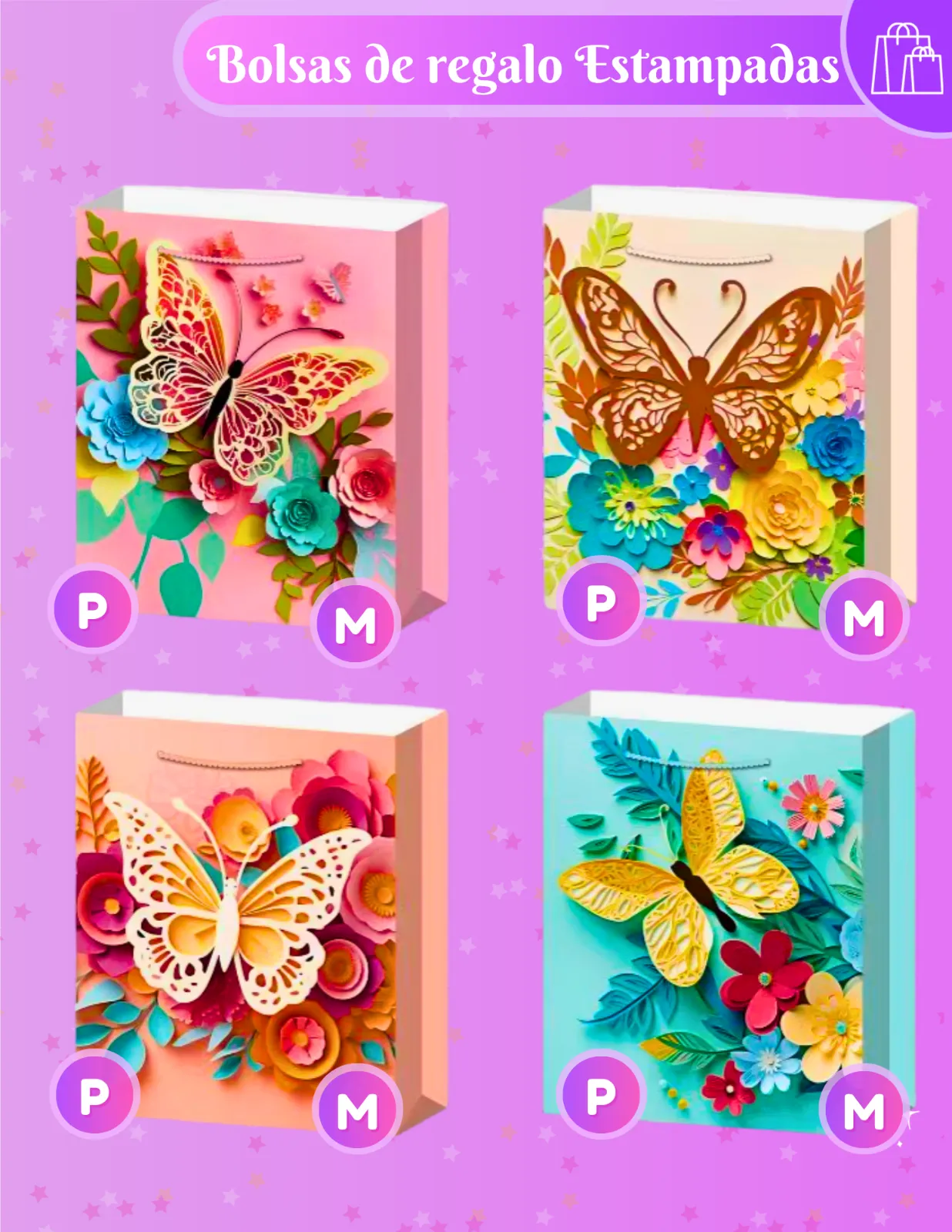 BOLSAS DE REGALO MARIPOSAS JJCBR002