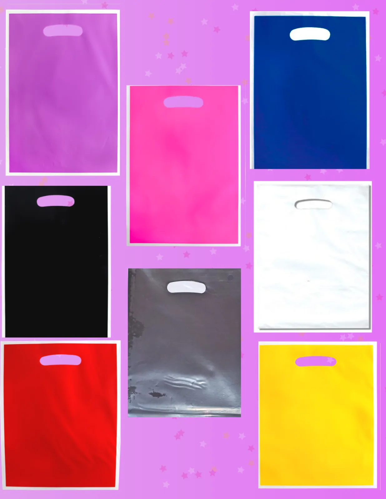 BOLSAS DE COTILLON PLASTICAS UNICOLORES
