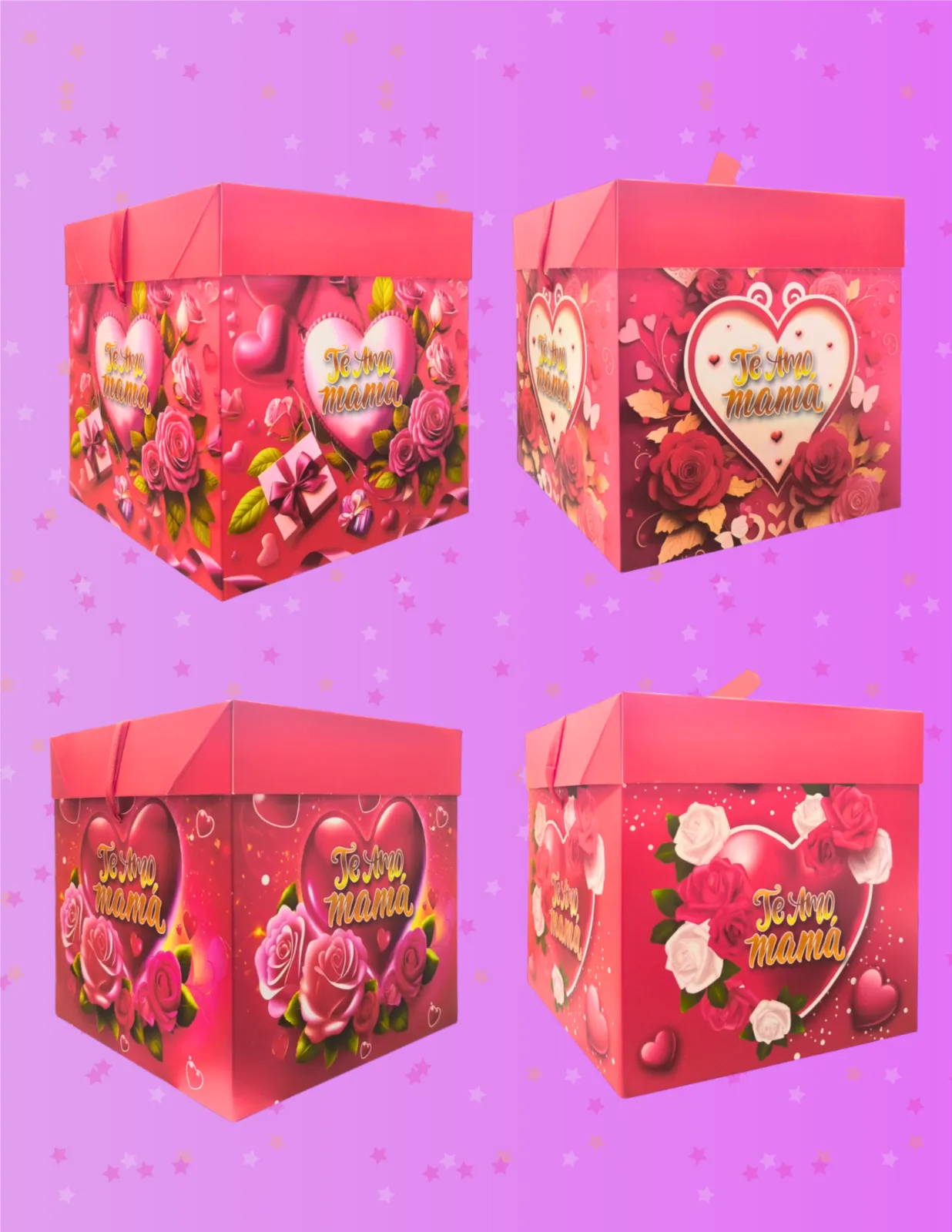 CAJAS DE REGALO ESTAMPADAS FELIZ DIA MAMÀ