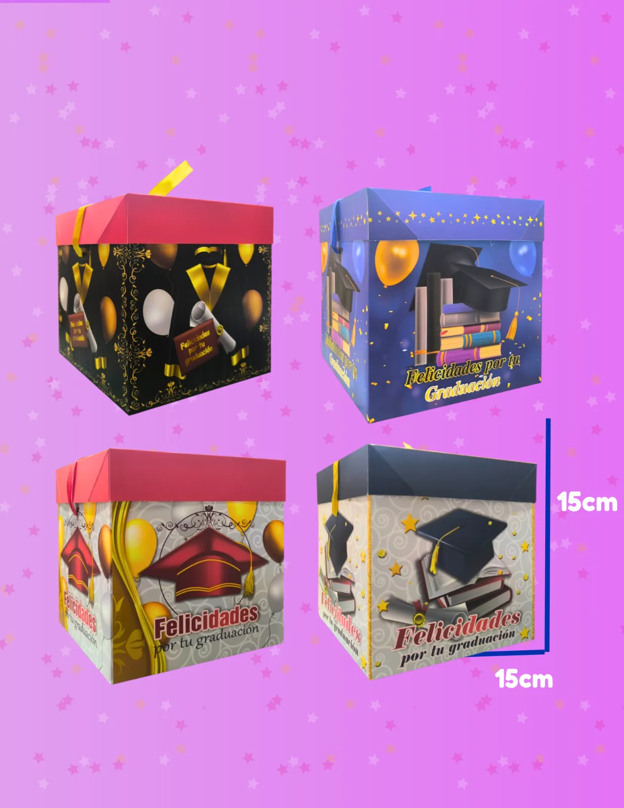 CAJAS DE REGALO ESTAMPADAS GRADUACION JJCCJ002