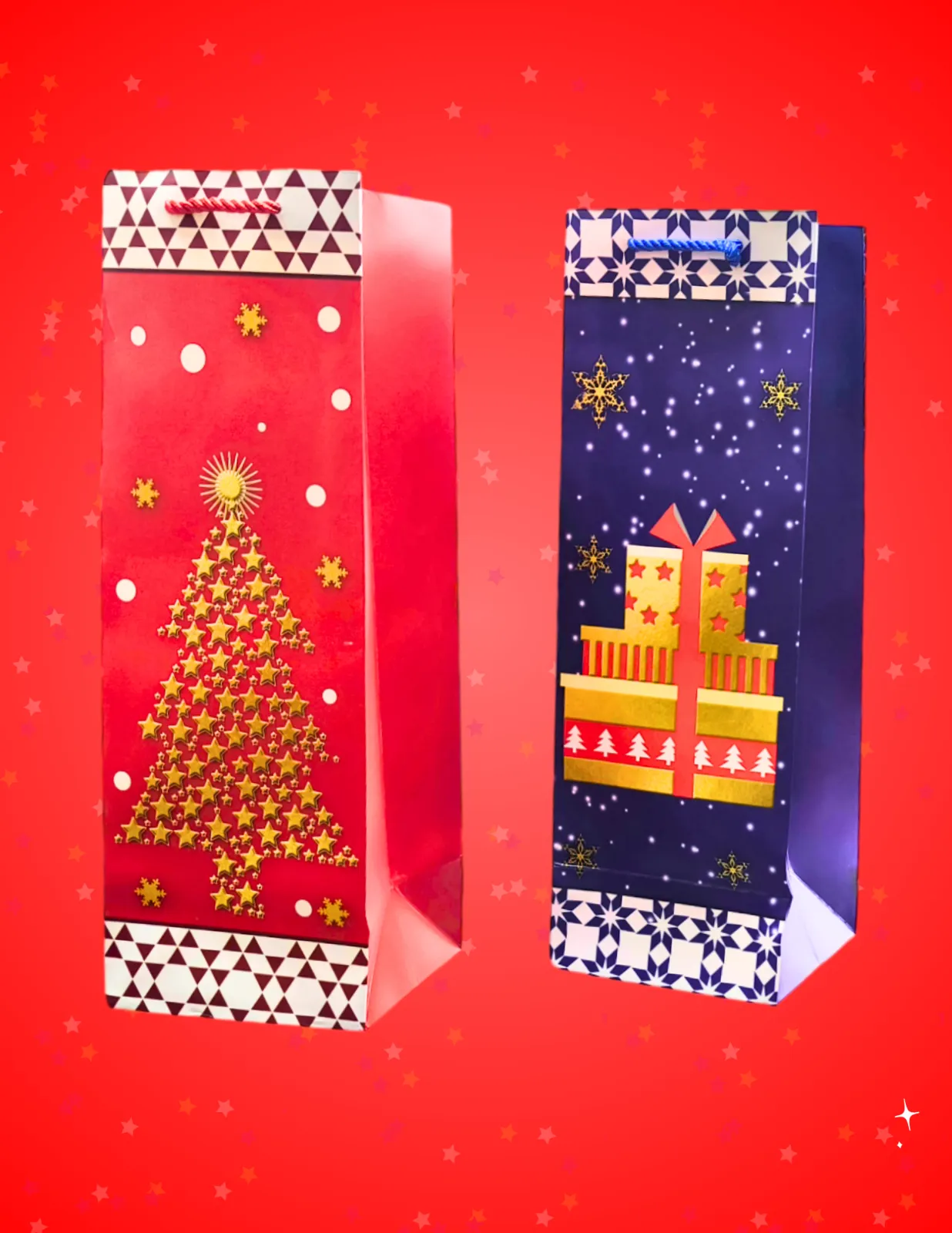 BOLSAS DE REGALO PARA BOTELLAS (NAVIDAD)
