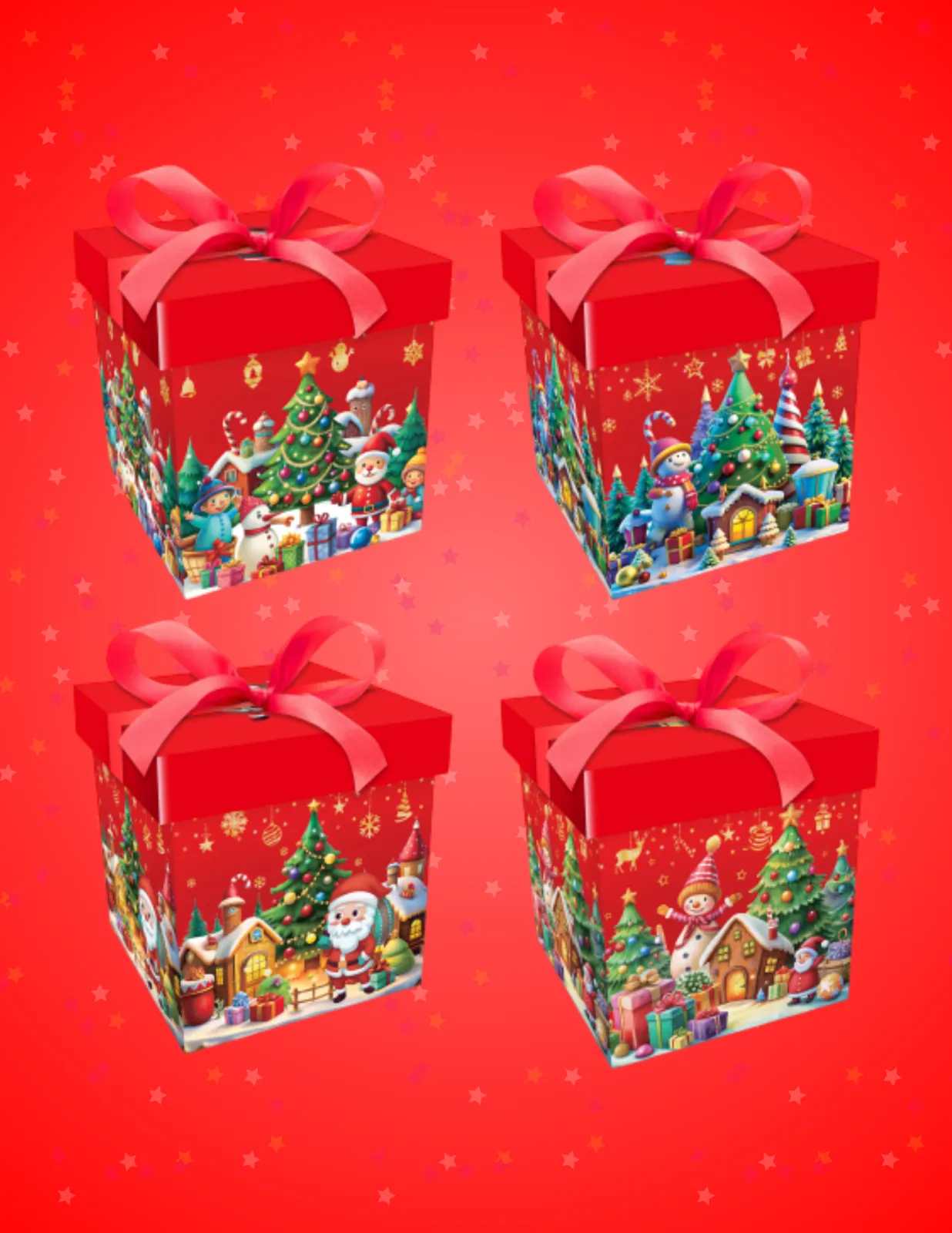 CAJAS DE REGALO ESTAMPADAS NAVIDAD JJCCJ003