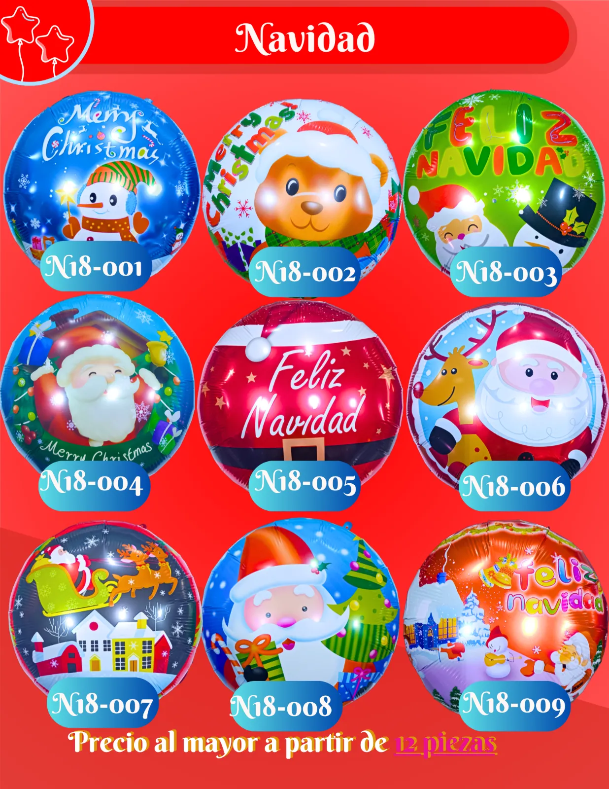 GLOBOS 18" NAVIDAD