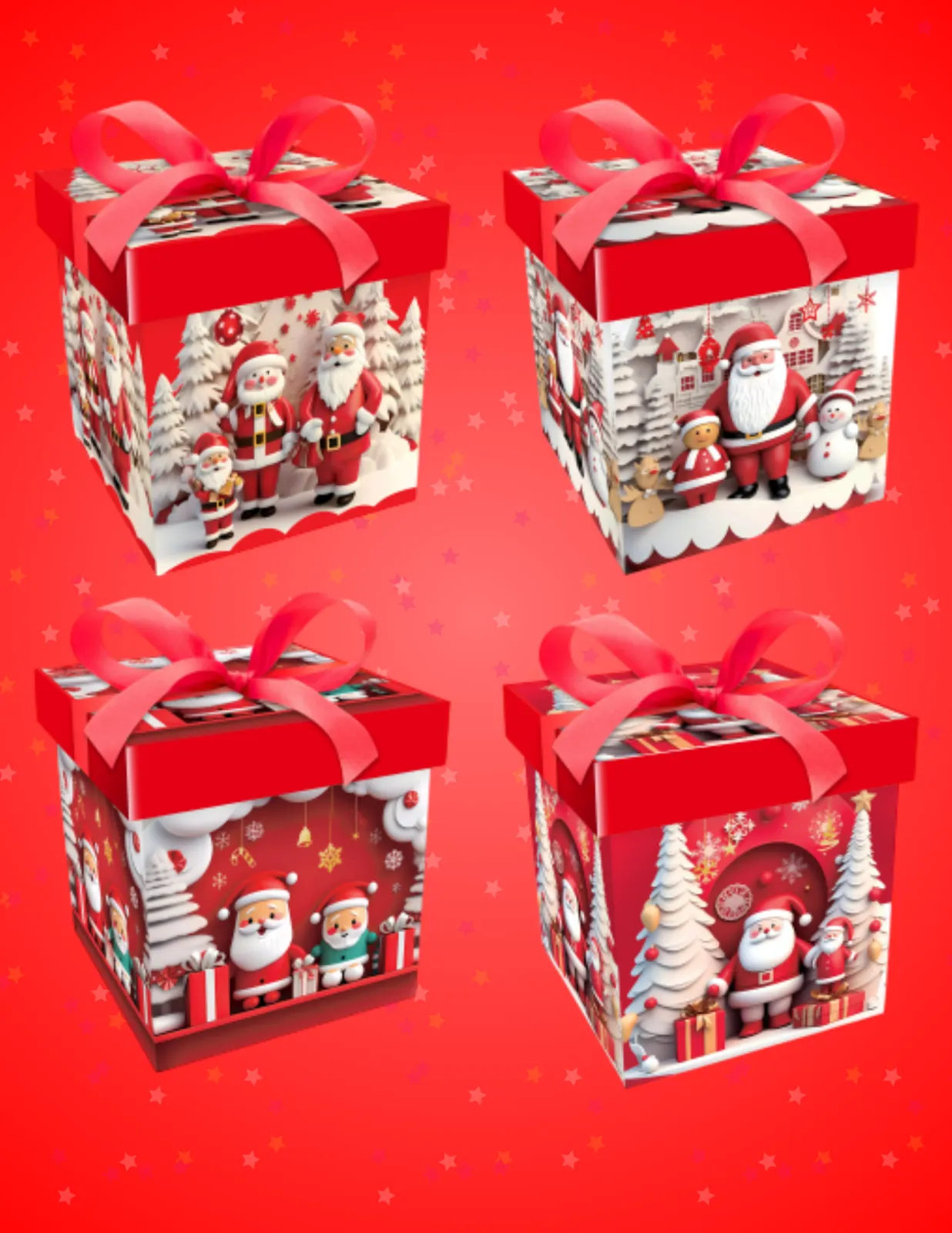 CAJAS DE REGALO ESTAMPADAS NAVIDAD JJCCJ005