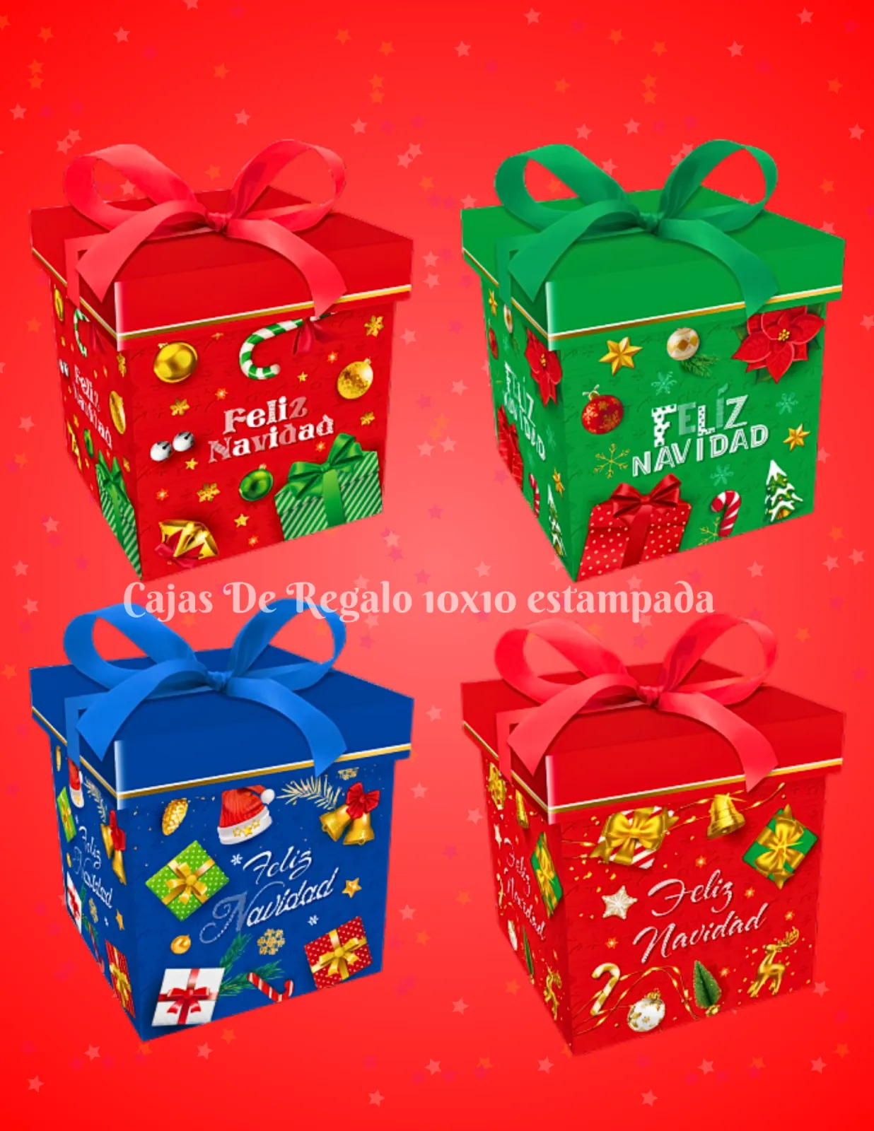 CAJAS DE REGALO ESTAMPADAS NAVIDAD JJCCJ002