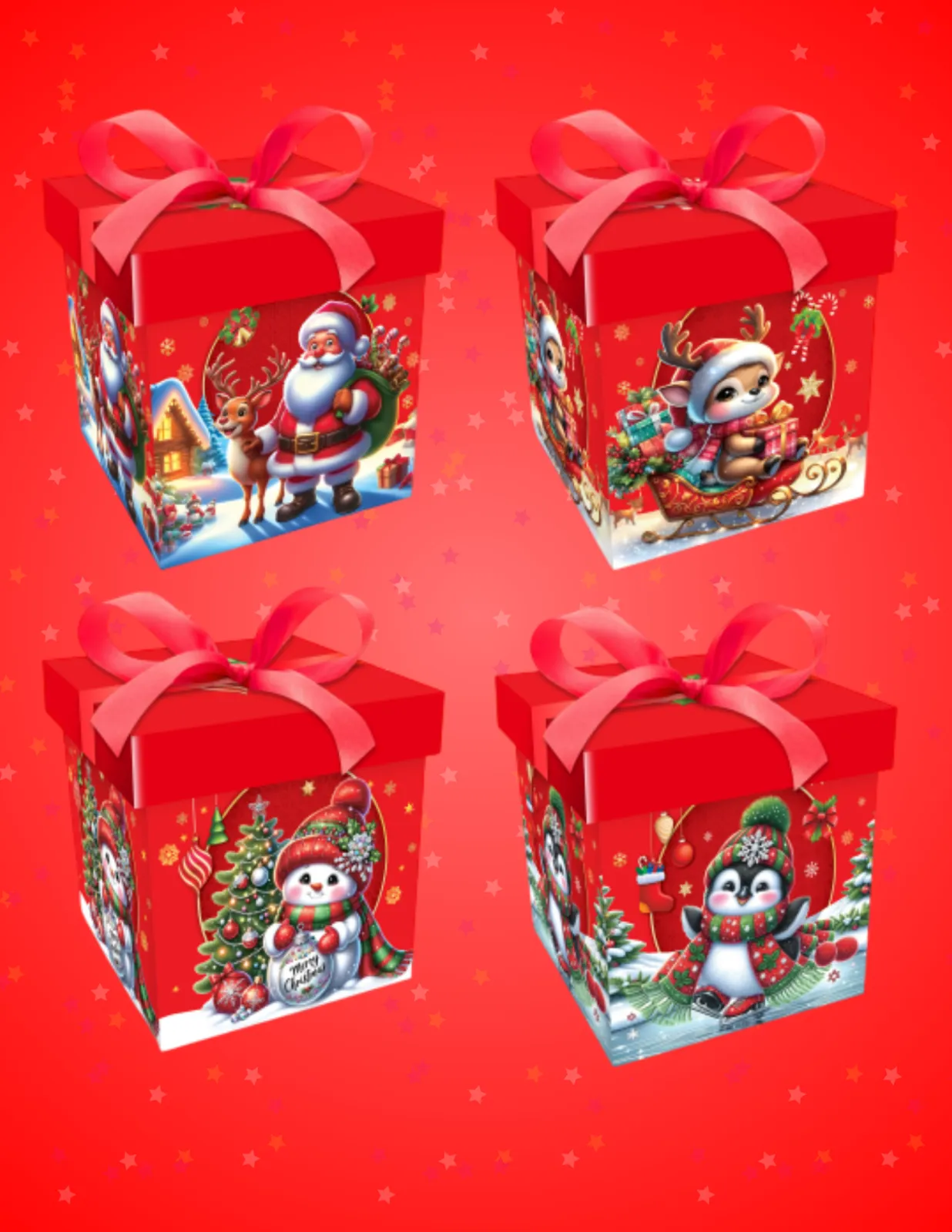 CAJAS DE REGALO ESTAMPADAS NAVIDAD JJCCJ004