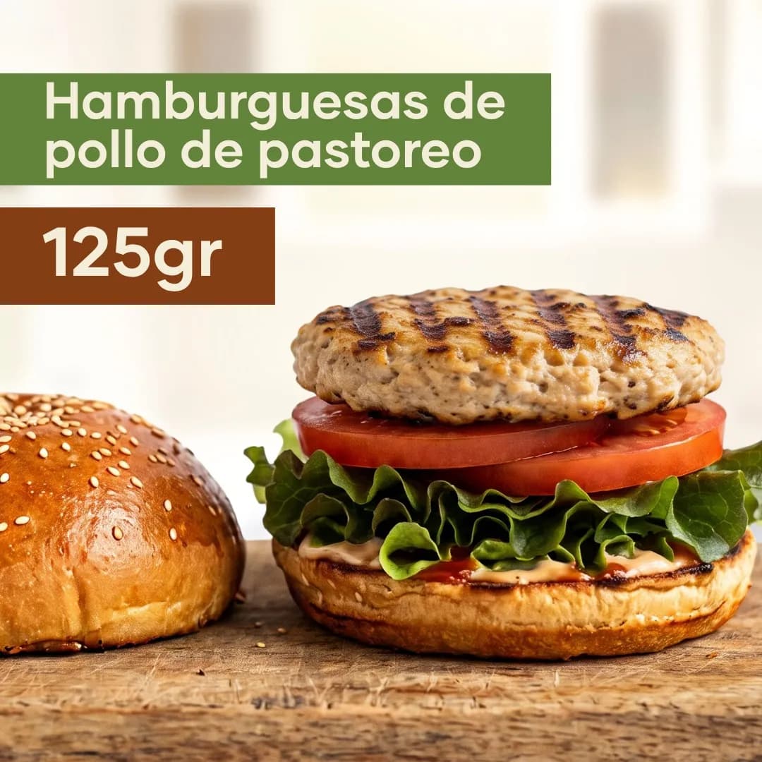 Hamburguesas de Pollo de Pastoreo — 100% Natural