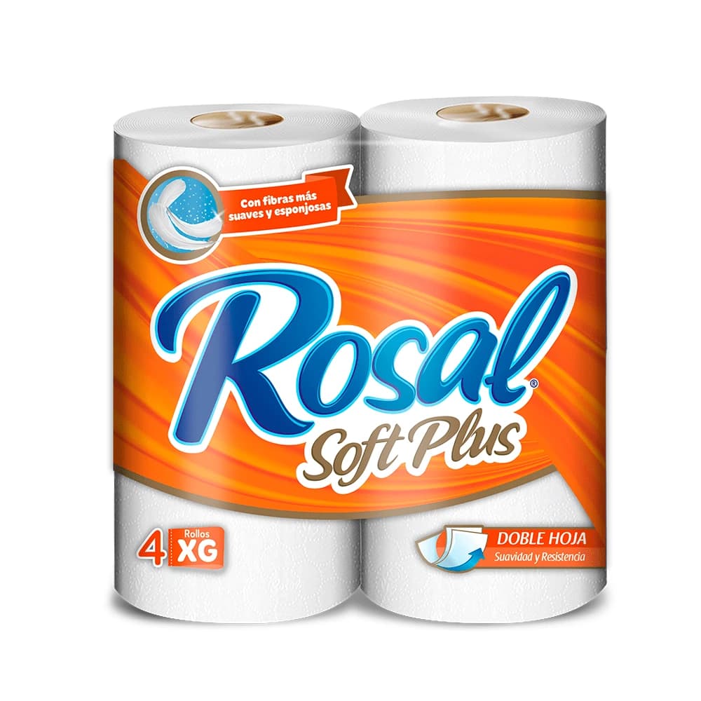 Rosal Papel Higienico Azul-Naranja 4und 400Hojas