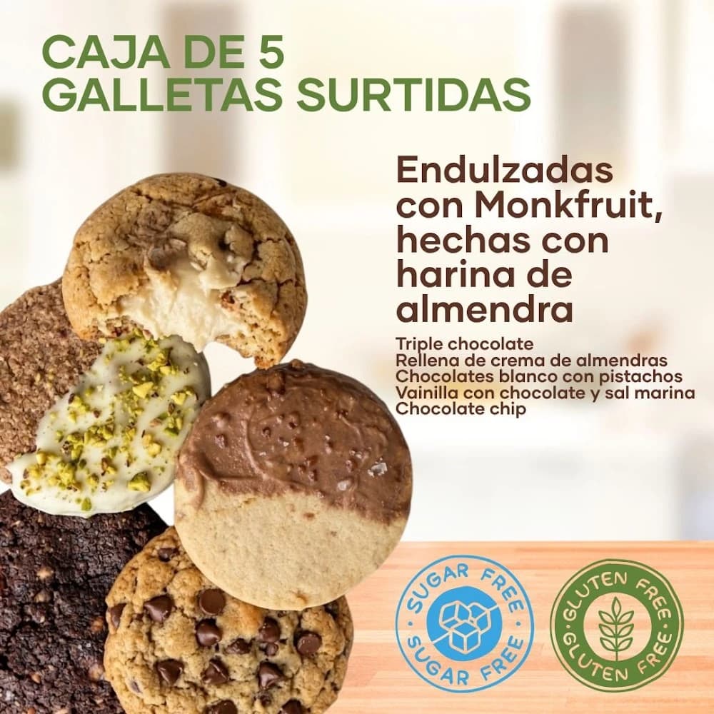 "Galletas Premium" SALUDABLES, SUGAR & GLUTEN FREE Surtidas
