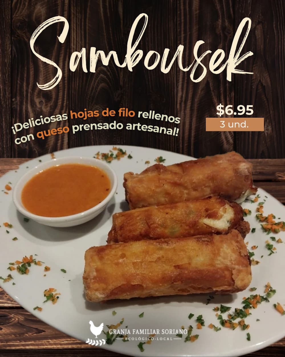Sambousek Hojas de Filo con Queso Prensado Artesanal