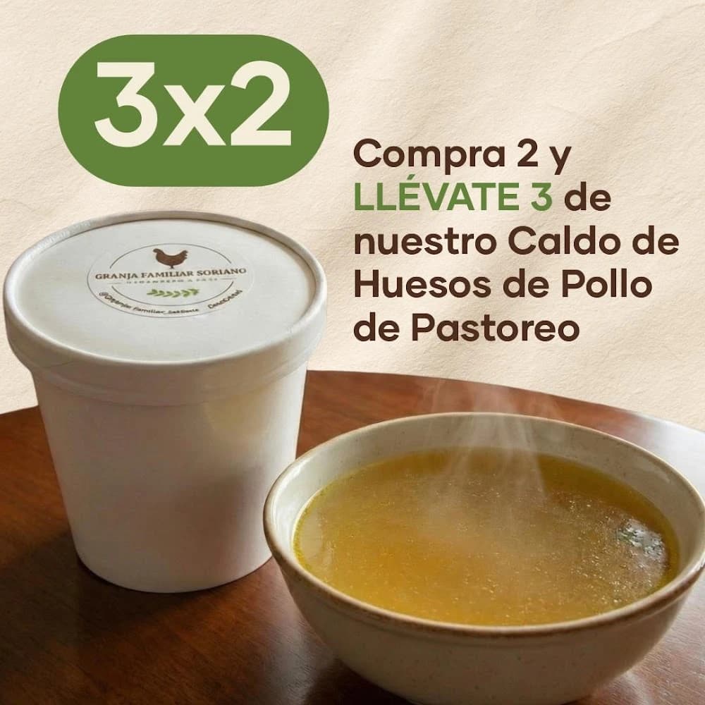 3X2 Caldo Revitalizador de Hueso y Patita de Pollo