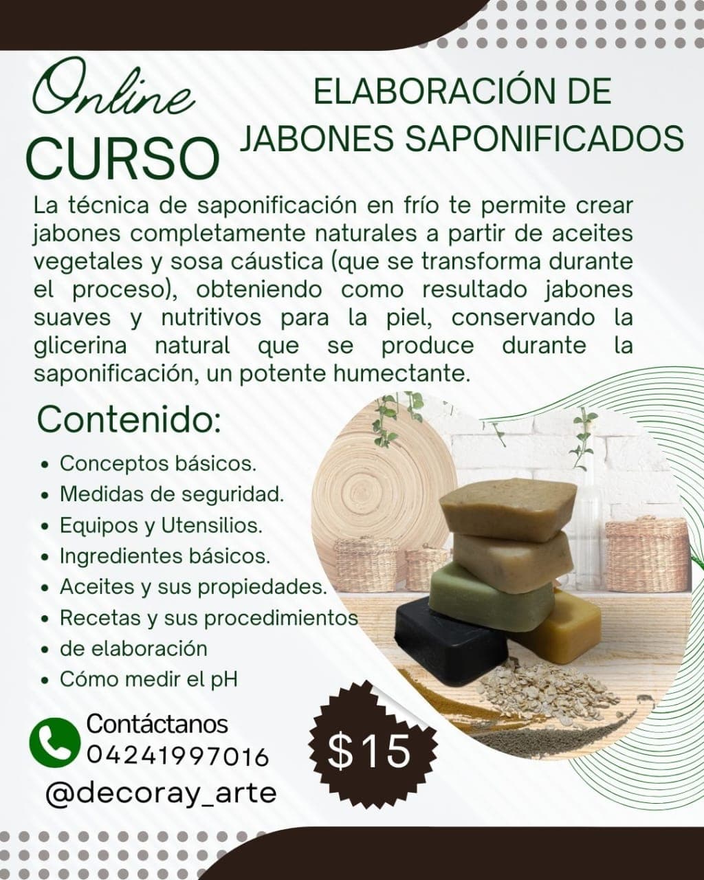 Jabones con técnica de saponificación en frío