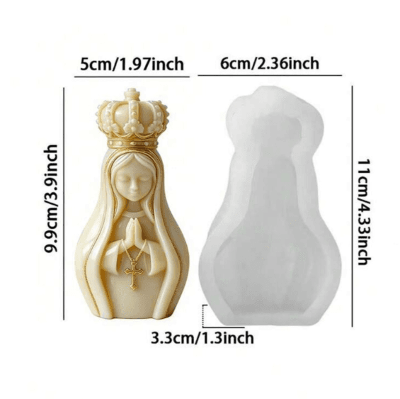 Molde para velas Virgen María rezando