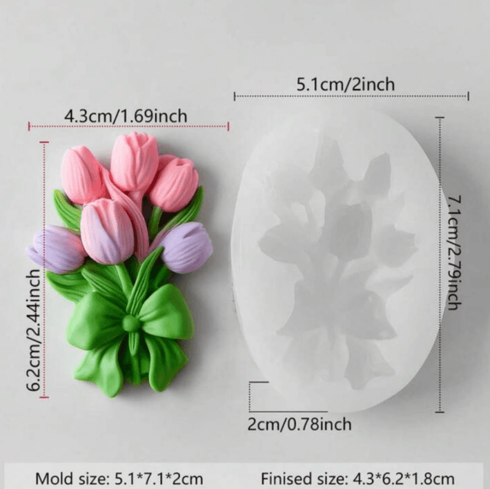 Molde mini ramo tulipanes
