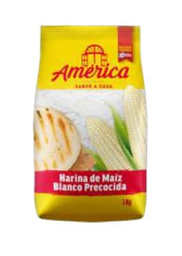 Harina de Maíz Blanco Precocida Arepas América