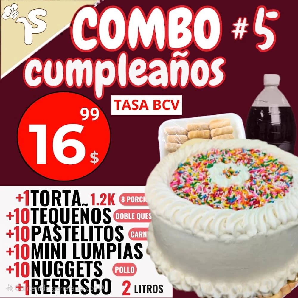 Combo cumpleaños CINCO Torta 2