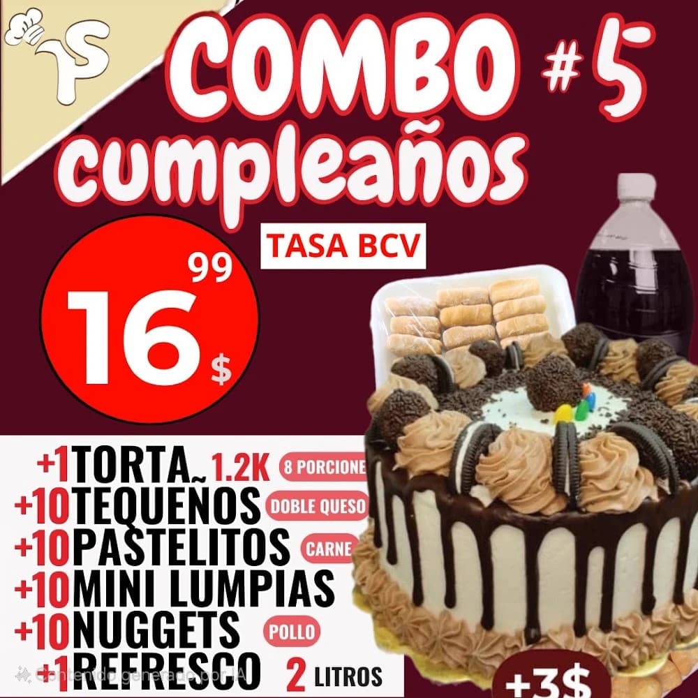 Combo cumpleaños CINCO Torta 4