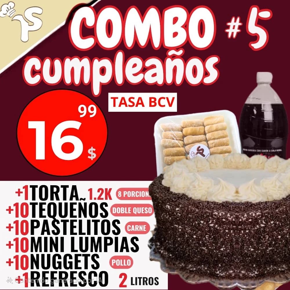 Combo cumpleaños CINCO Torta 6