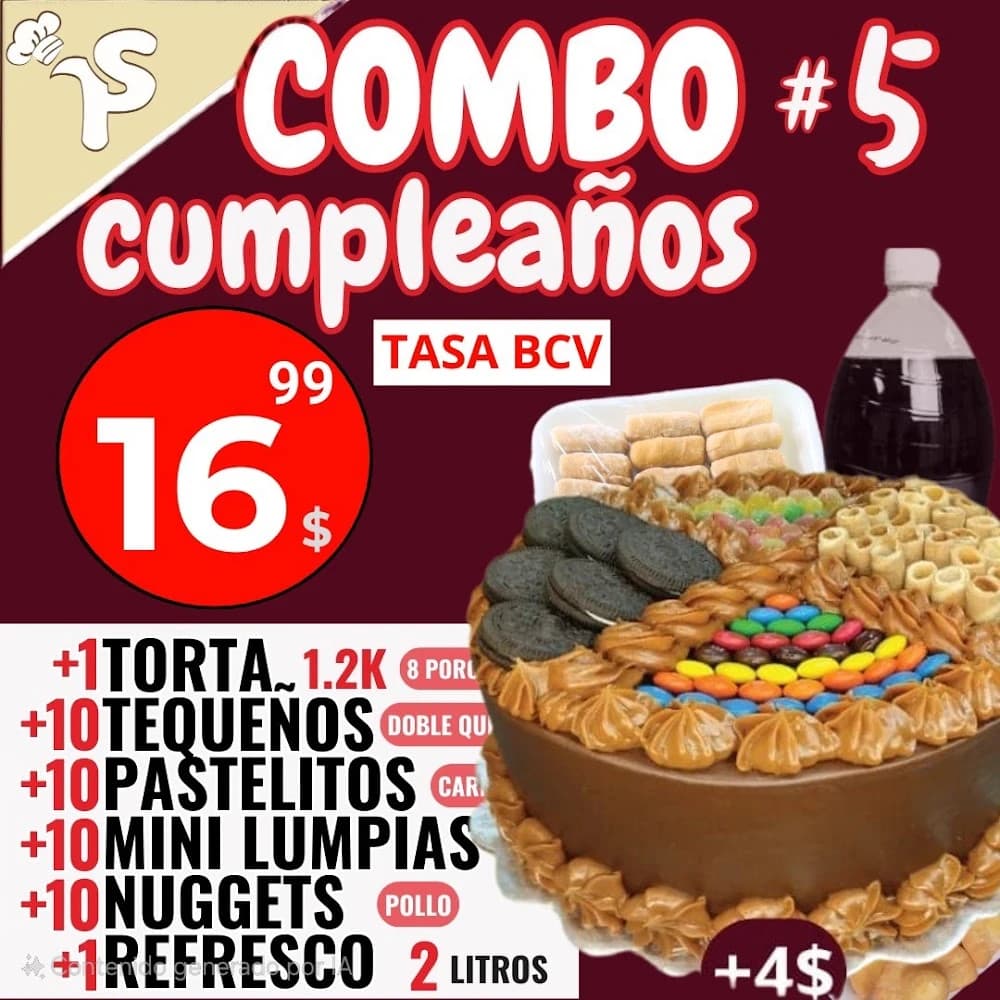 Combo cumpleaños CINCO Torta 3