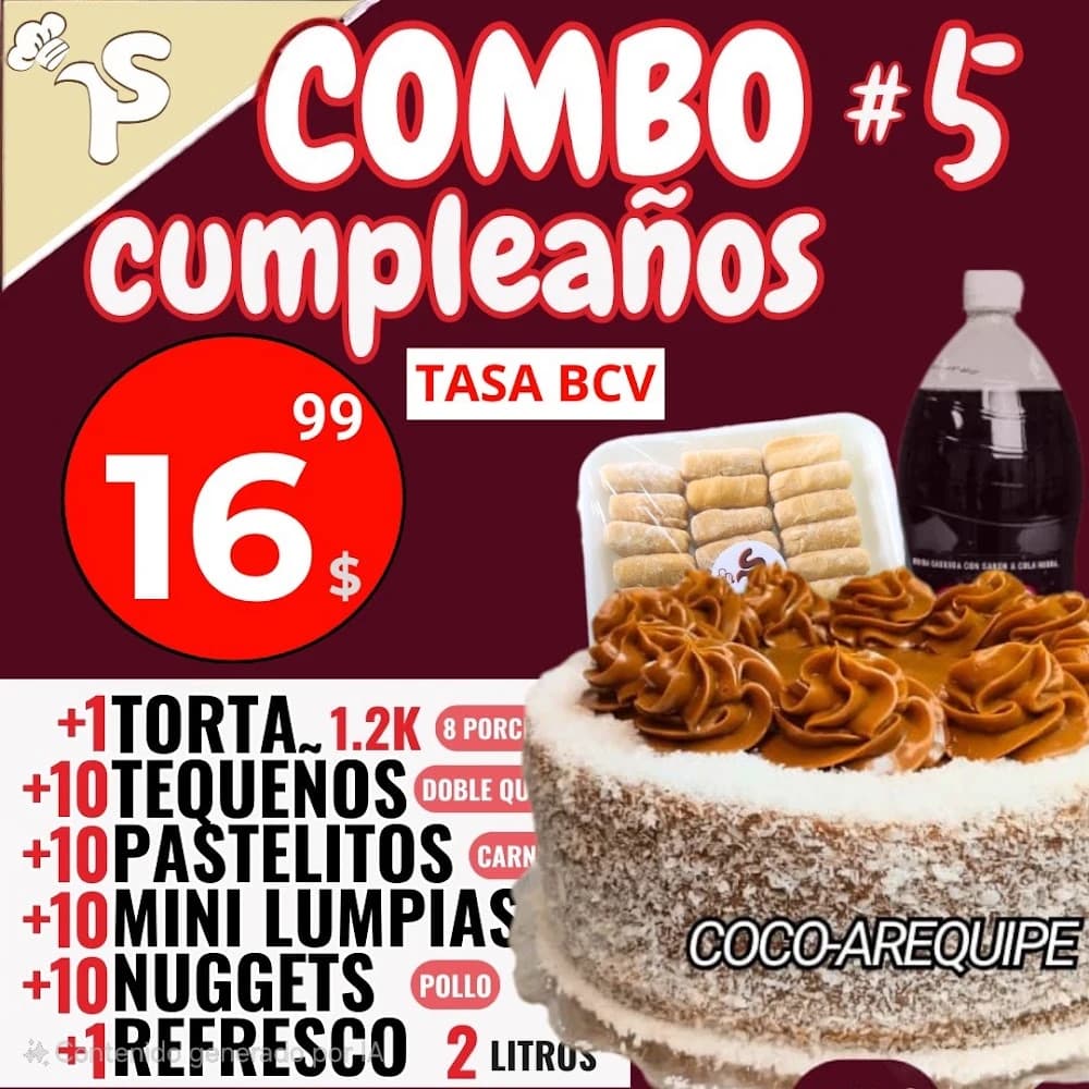 Combo cumpleaños CINCO Torta 9